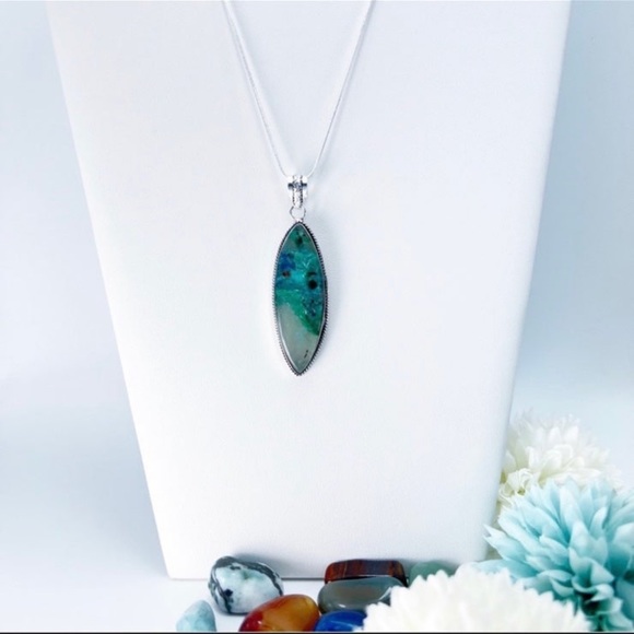 *SOLD* Rare Quantum Quattro Chrysocolla Malachite Shattuckite + Pendant Necklace - Picture 3 of 8